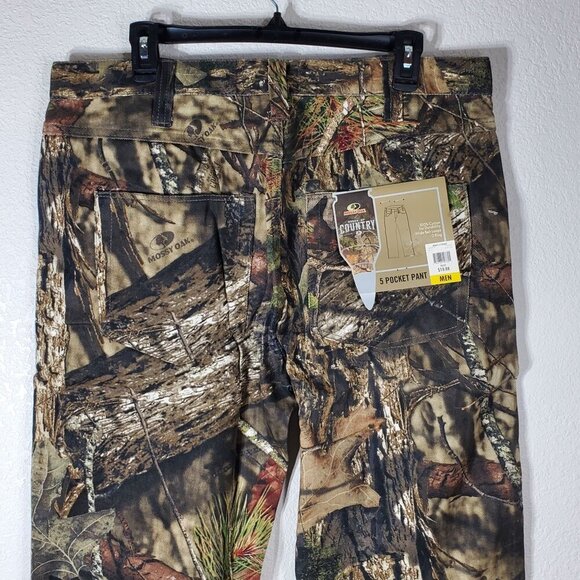 Mossy Oak Mens Camo 5-Pocket Pants 36/32 Break-Up Country Print 100% Cotton Dura - Picture 9 of 11